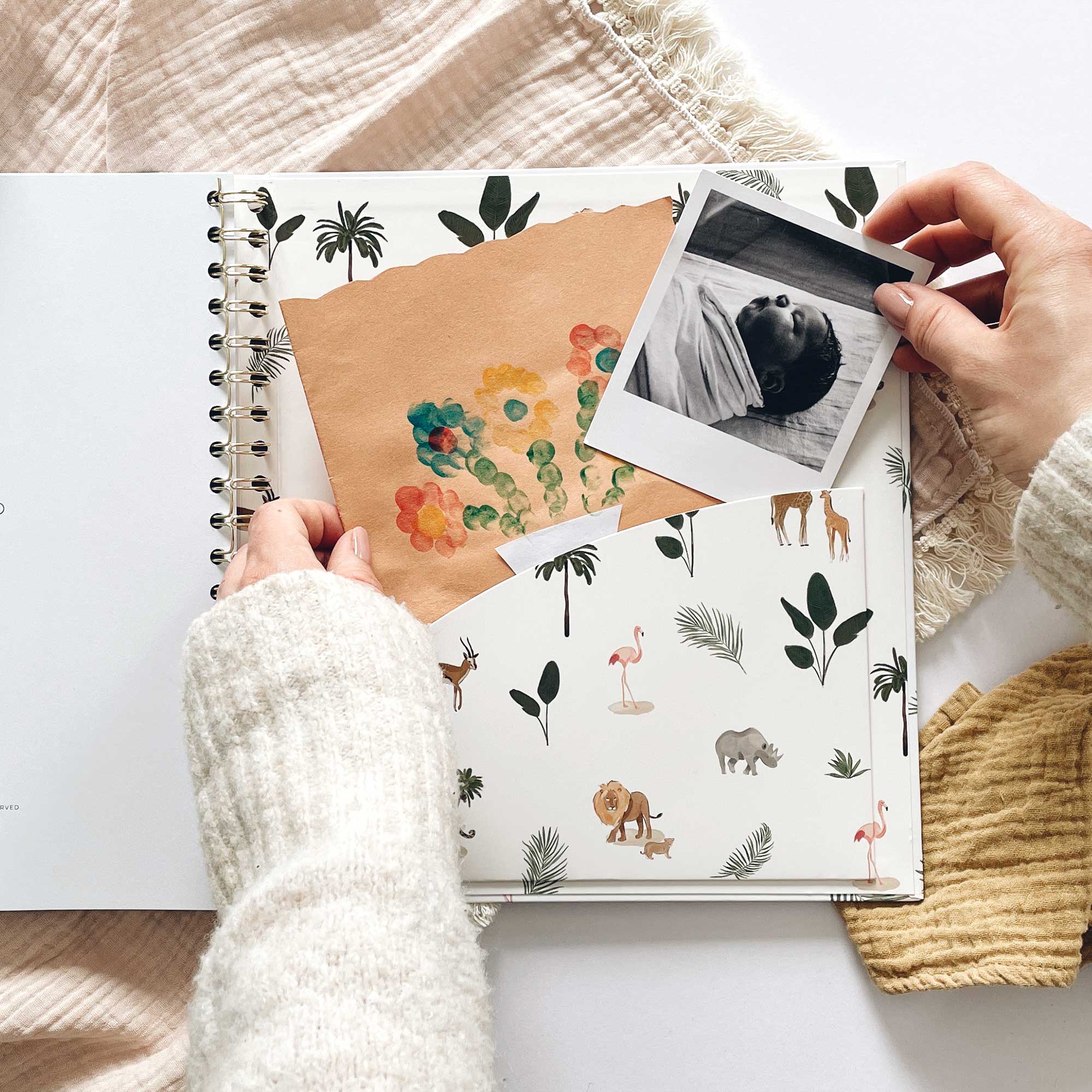 Blush and Gold My Baby Book - Baby Memory Book - Jungle