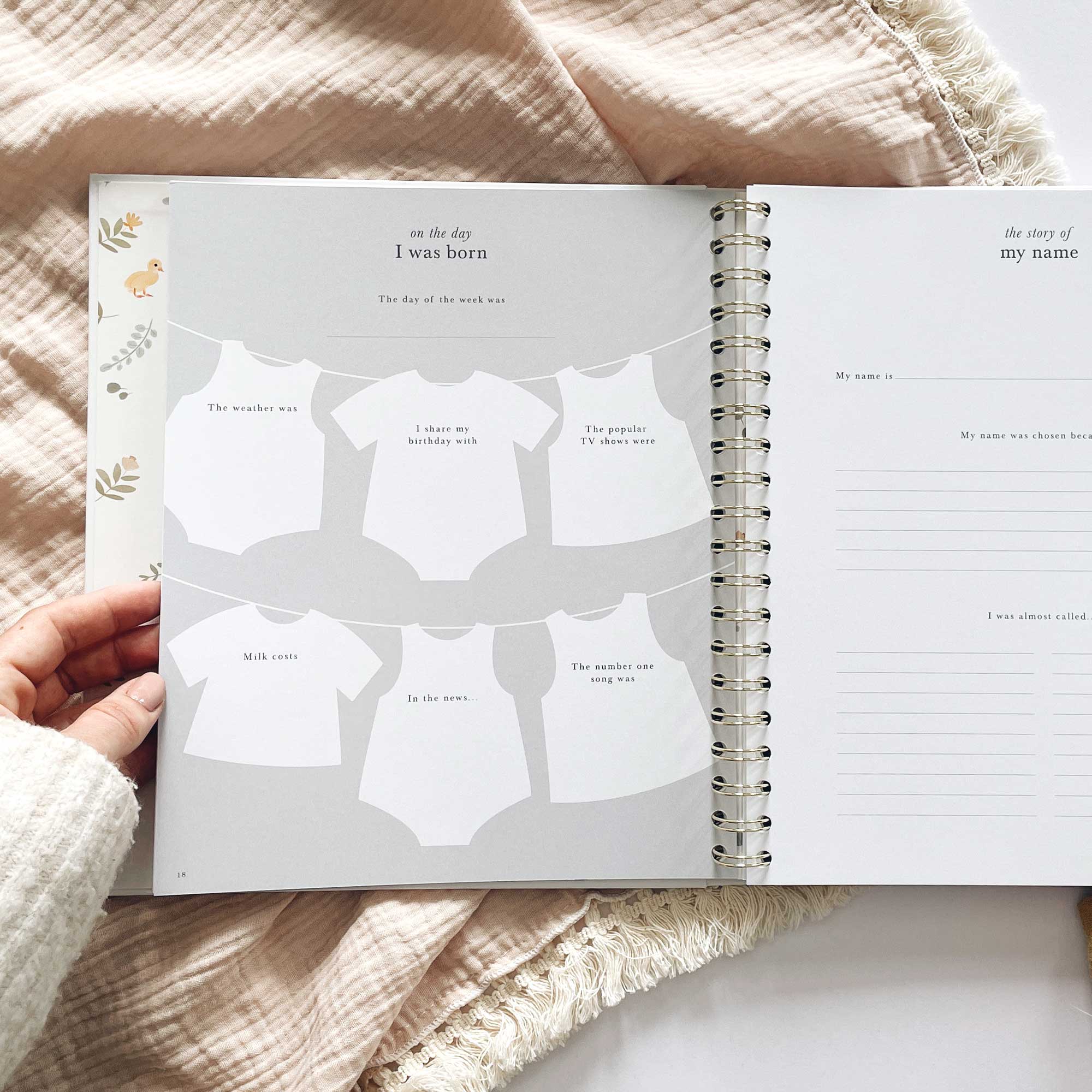 Blush and Gold My Baby Book - Baby Memory Book - Animals