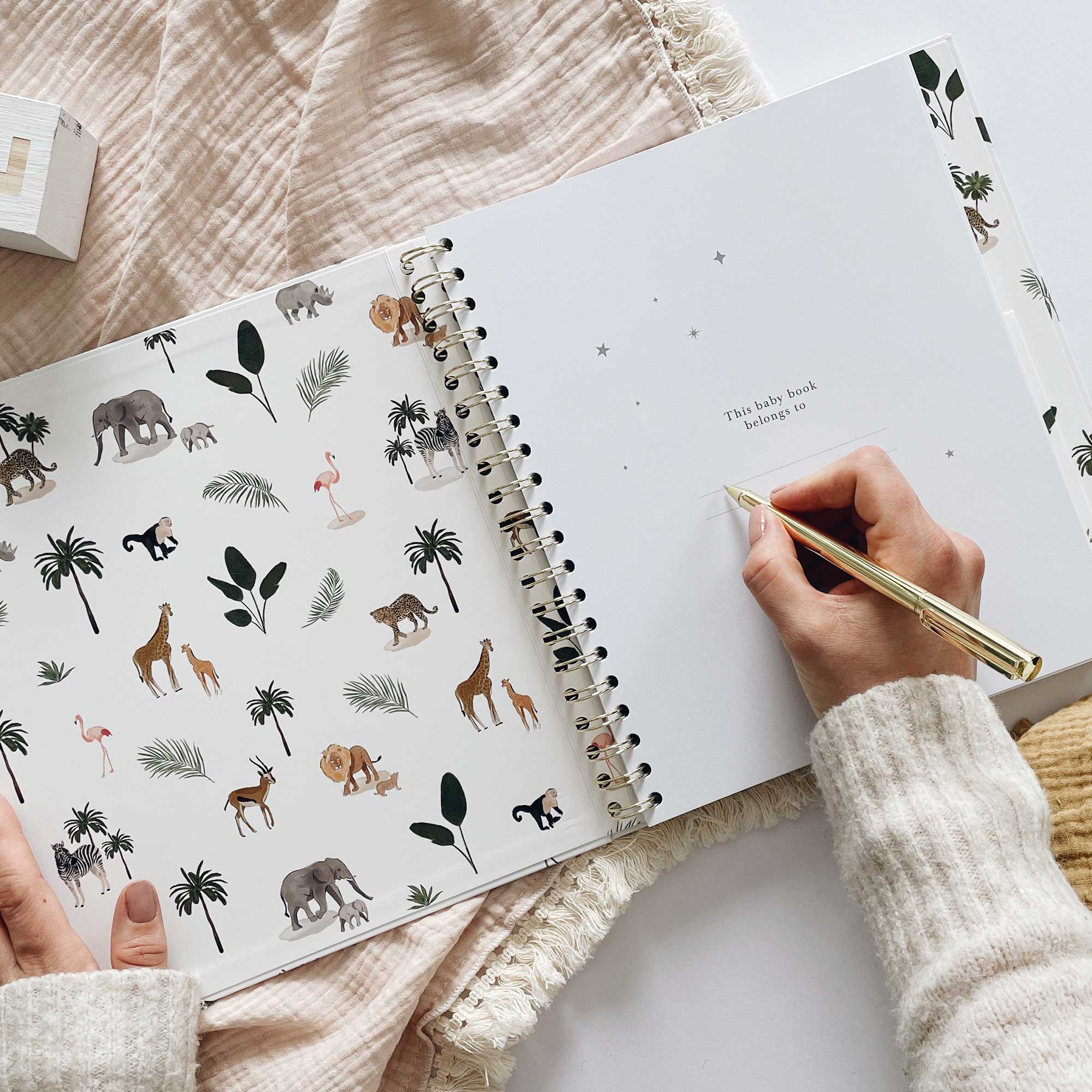 Blush and Gold My Baby Book - Baby Memory Book - Jungle