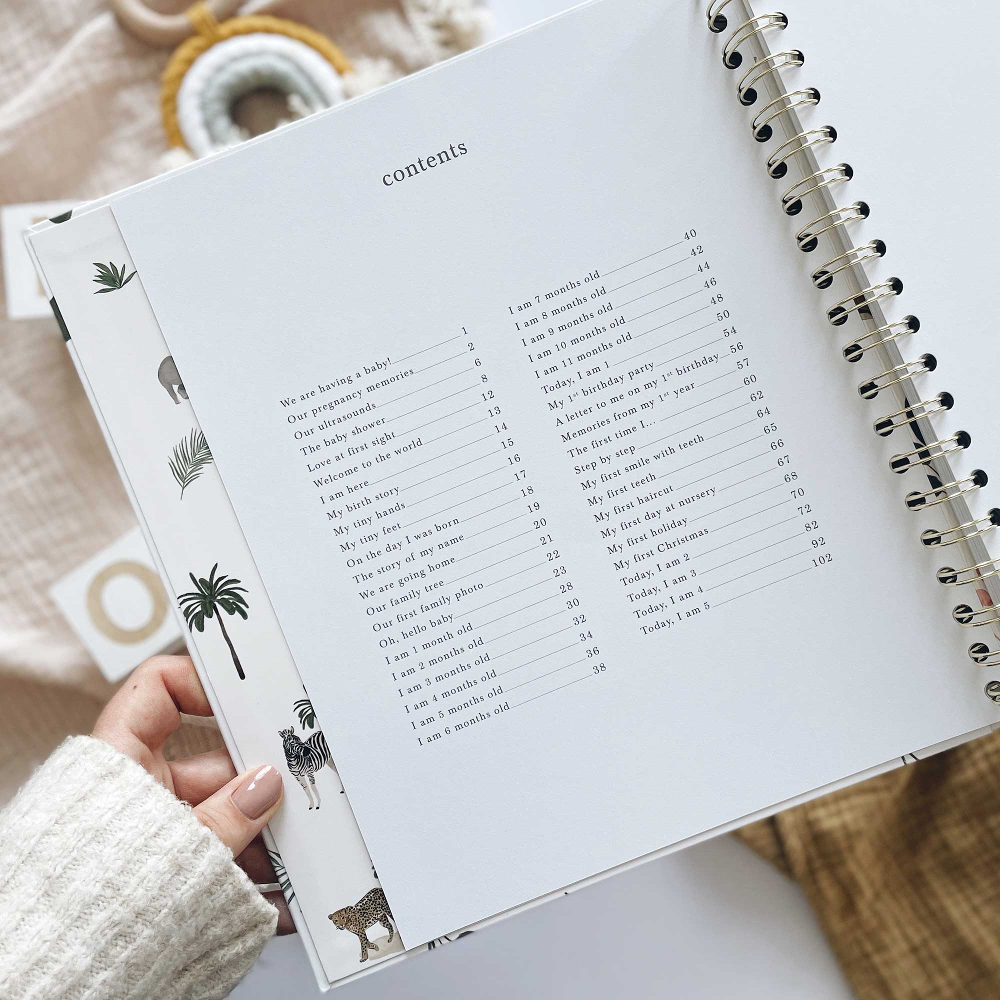 Blush and Gold My Baby Book - Baby Memory Book - Jungle