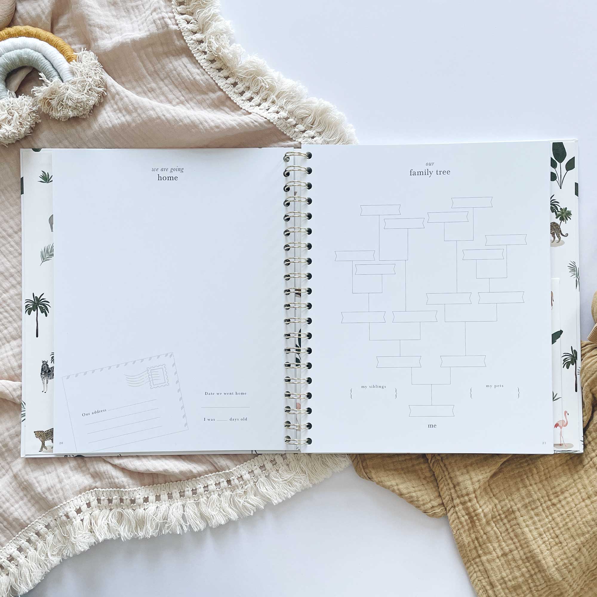 Blush and Gold My Baby Book - Baby Memory Book - Jungle