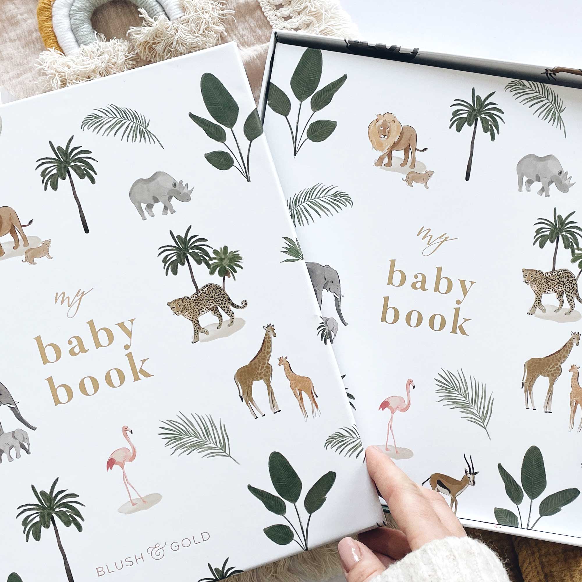 Blush and Gold My Baby Book - Baby Memory Book - Jungle