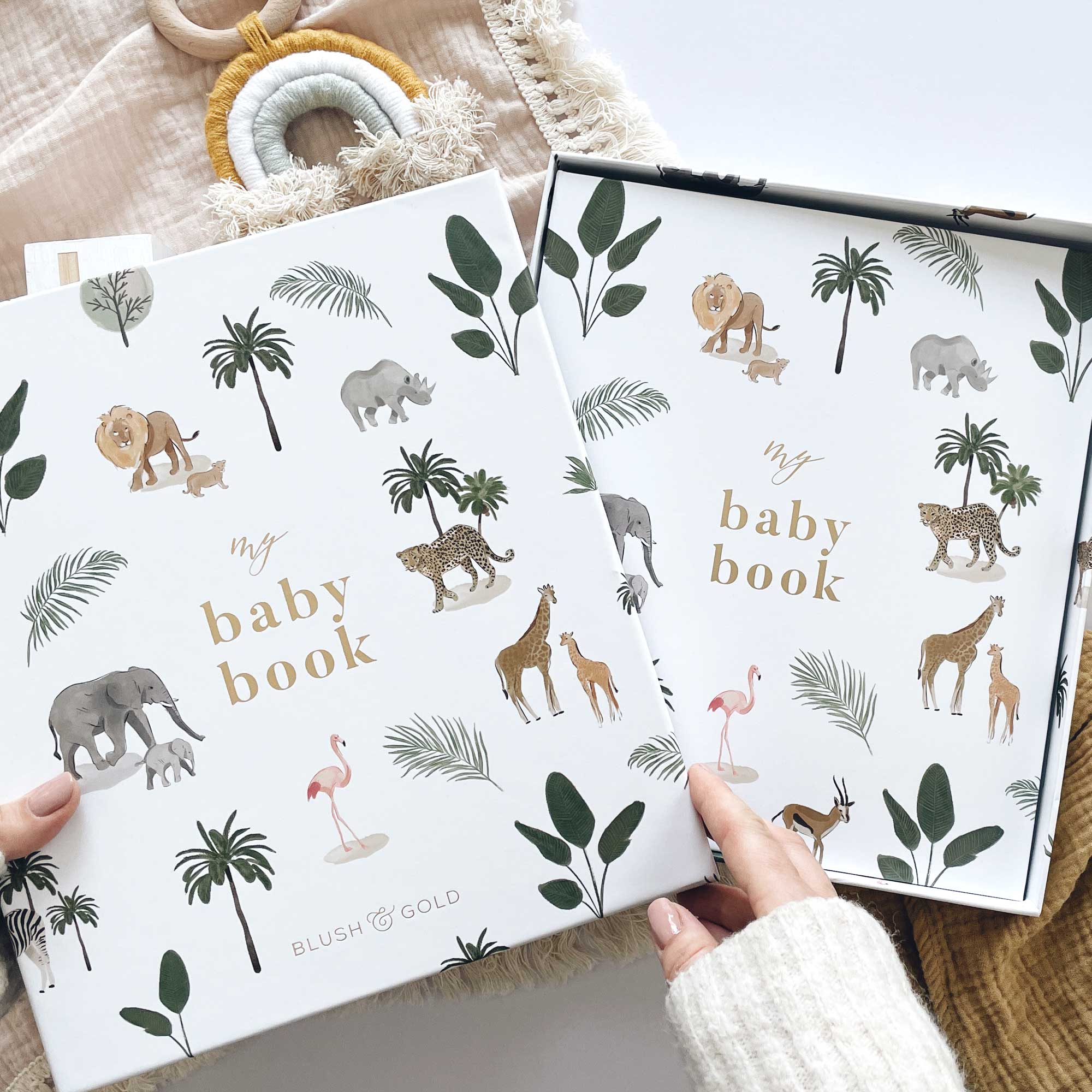 Blush and Gold My Baby Book - Baby Memory Book - Jungle