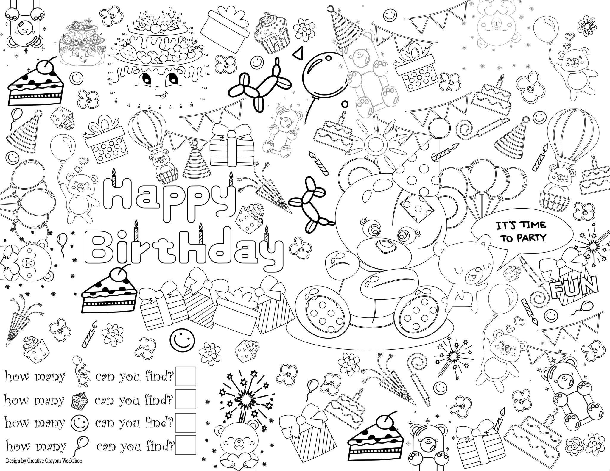 Crayola birthday Party!Coloring Station on a paper covered table  Crayola  birthday party, Crayon birthday parties, Crayola coloring pages