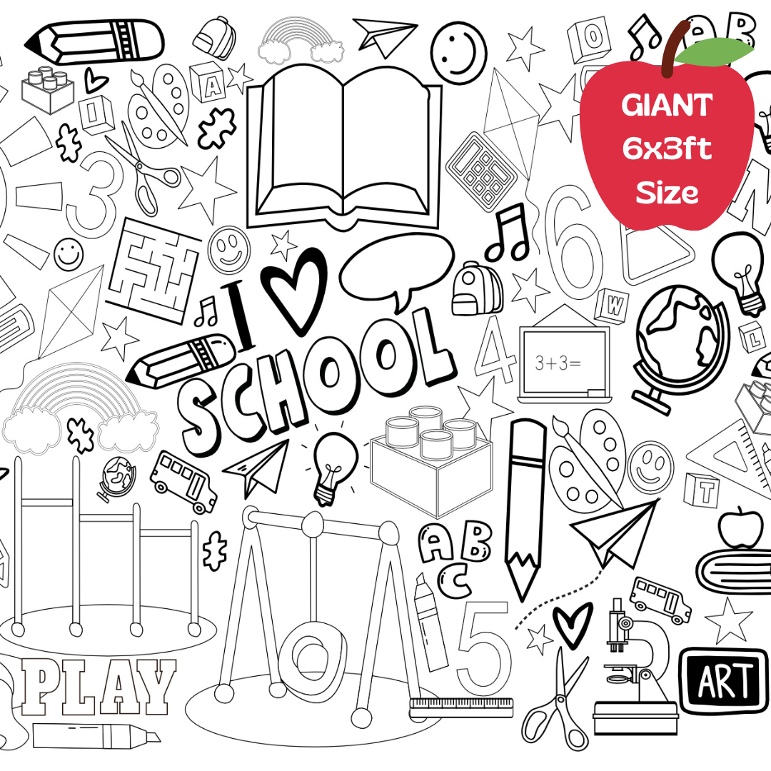 Creative Crayons Workshop Back to School Coloring Table Cover by Creative Crayons Workshop