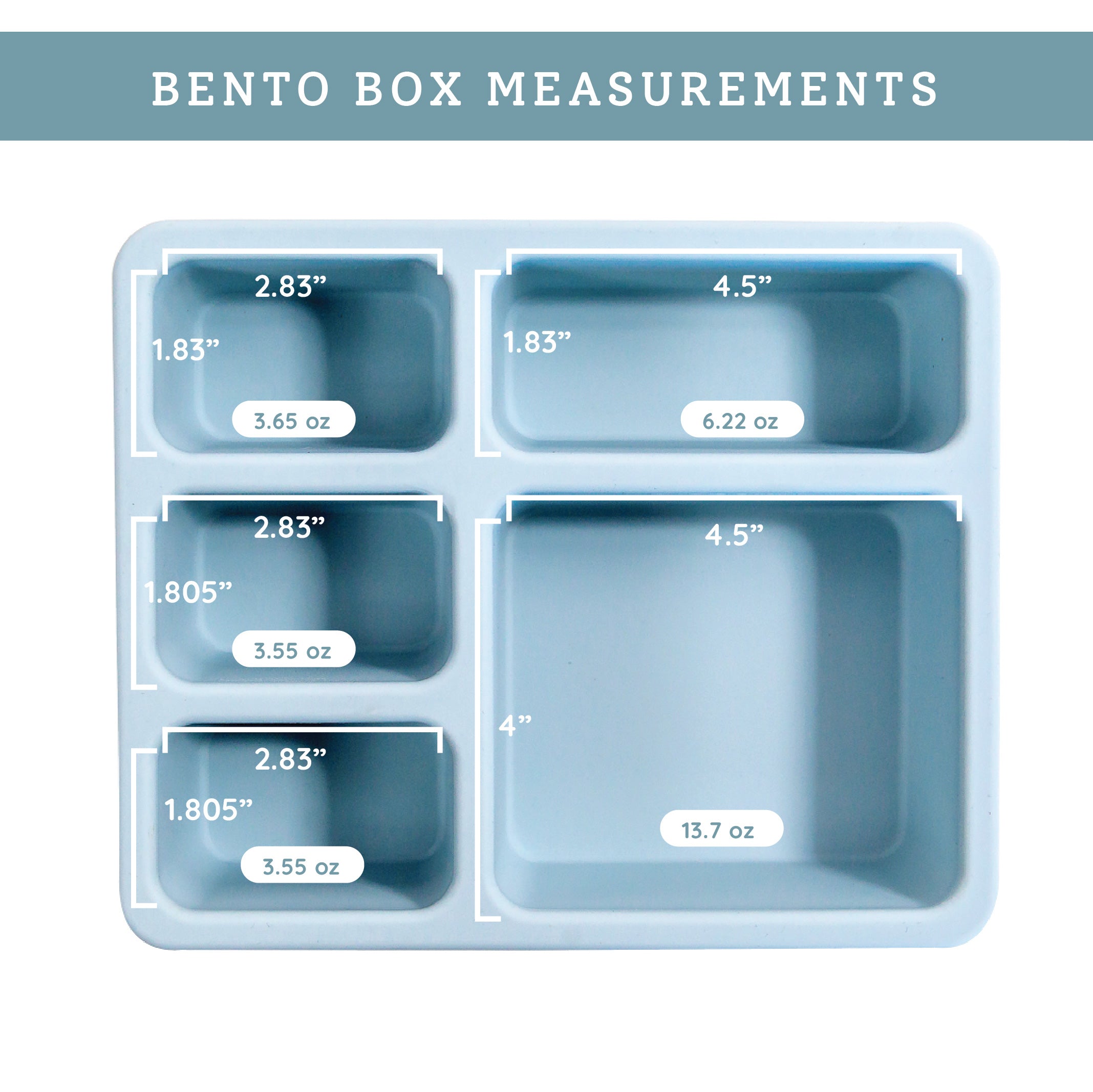 Silicone Bento Box Wildflower Chambray Blue