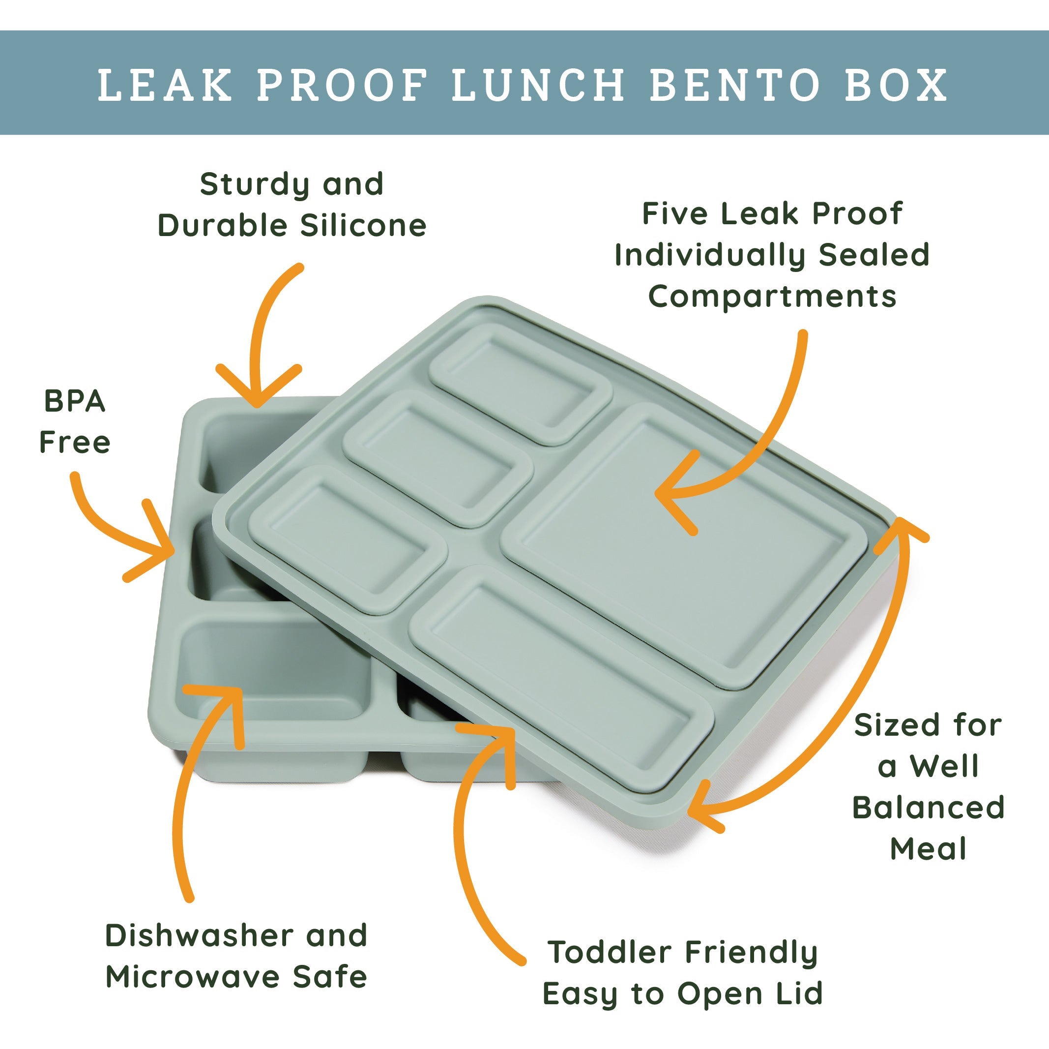 Silicone Bento Box Veggie Garden Robin's Egg Blue