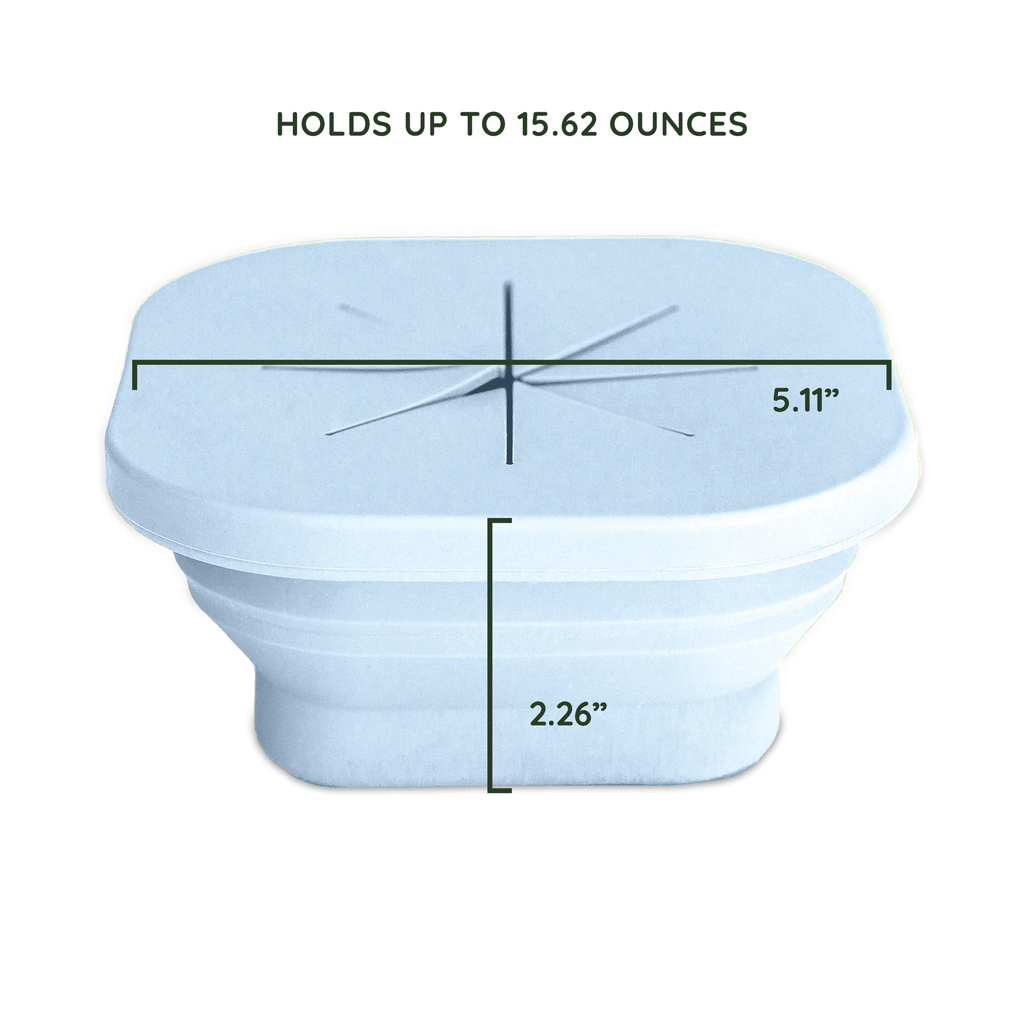 Silicone Collapsible Snack Bowl Wildflower Chambray Blue