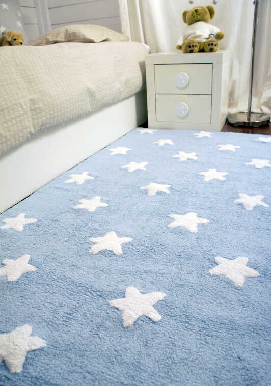 Washable Rug Stars Blue - STARS