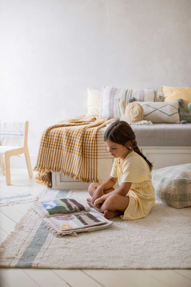 Washable Rug Plate Vintage Blue - Little Chefs