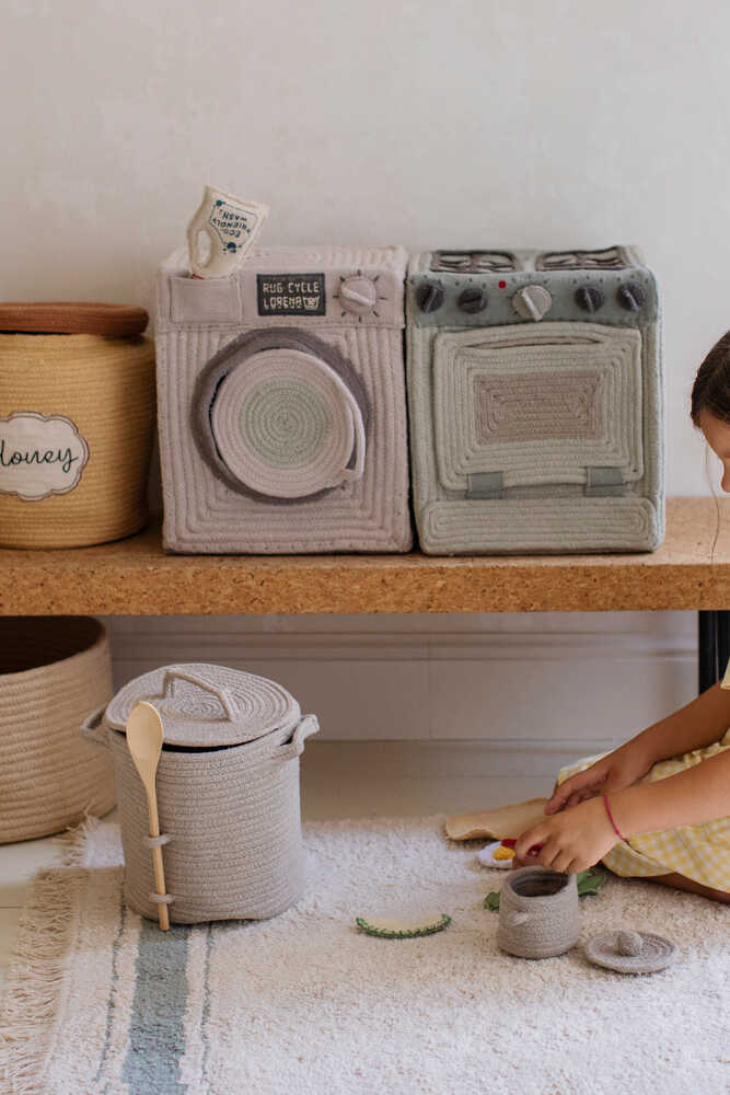 Washable Rug Plate Vintage Blue - Little Chefs