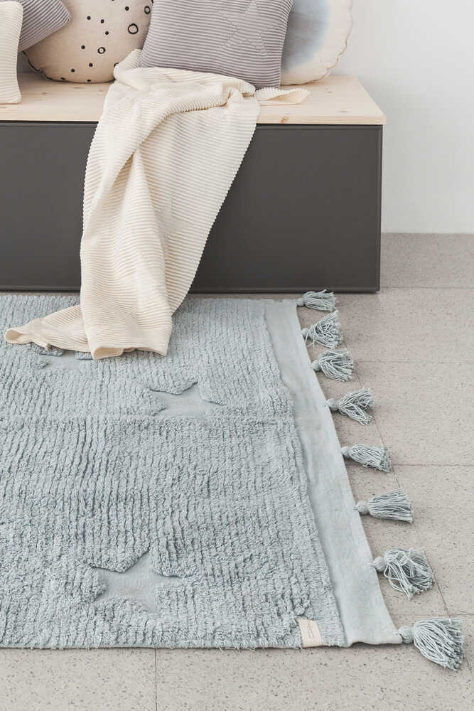 Washable Rug Hippy Stars Aqua Blue - Hippy Stars