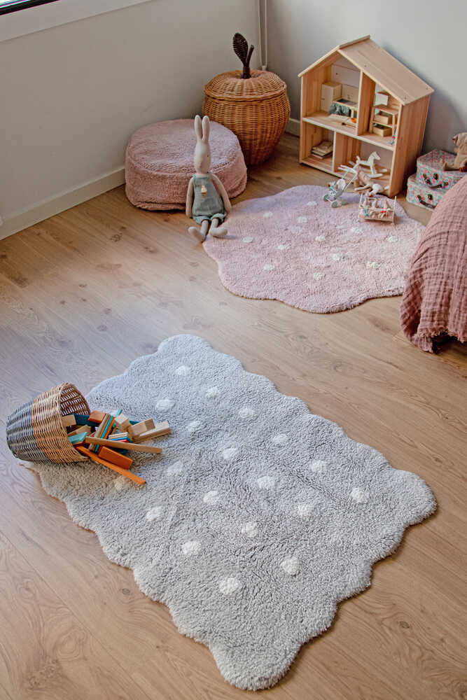 Washable Rug Mini Biscuit Pearl Grey - MiniOnes