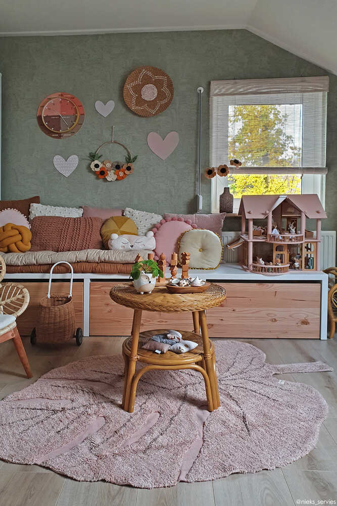 Washable Rug Monstera Vintage Nude - Re Edition + Plants