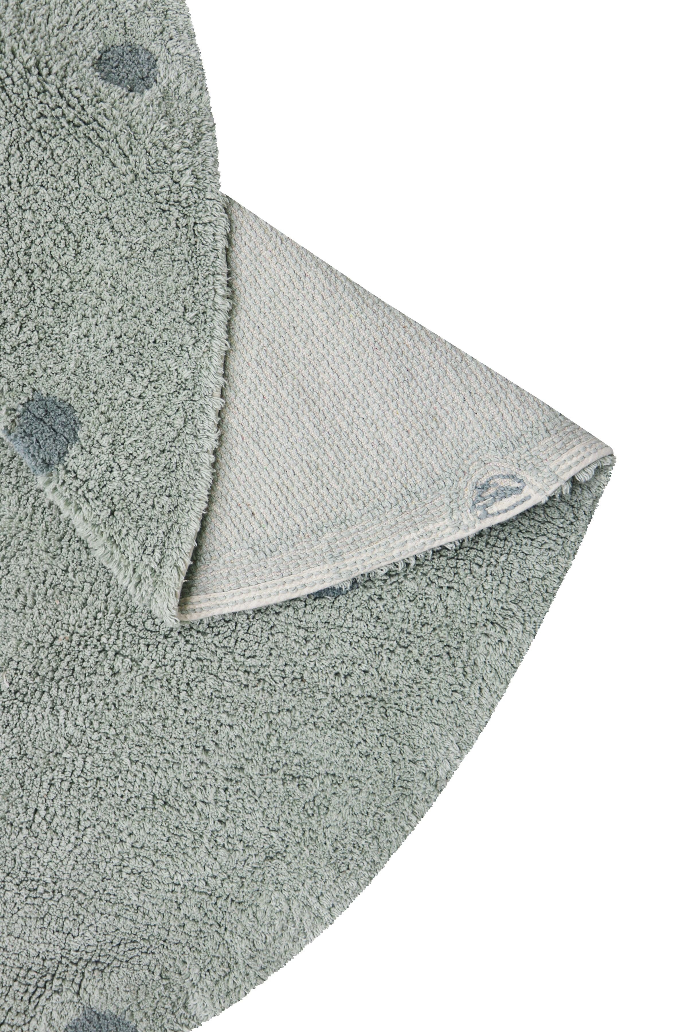 Washable Rug Round Dot Blue Sage - Mushroom hunt