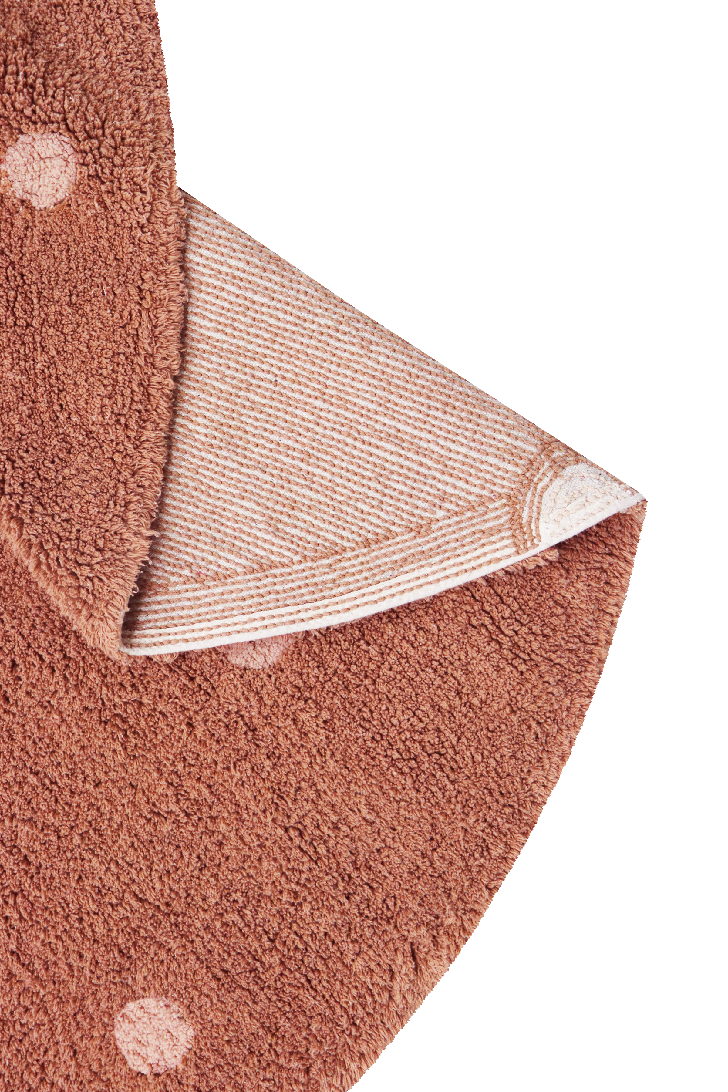 Washable Rug Round Dot Chestnut - Mushroom hunt