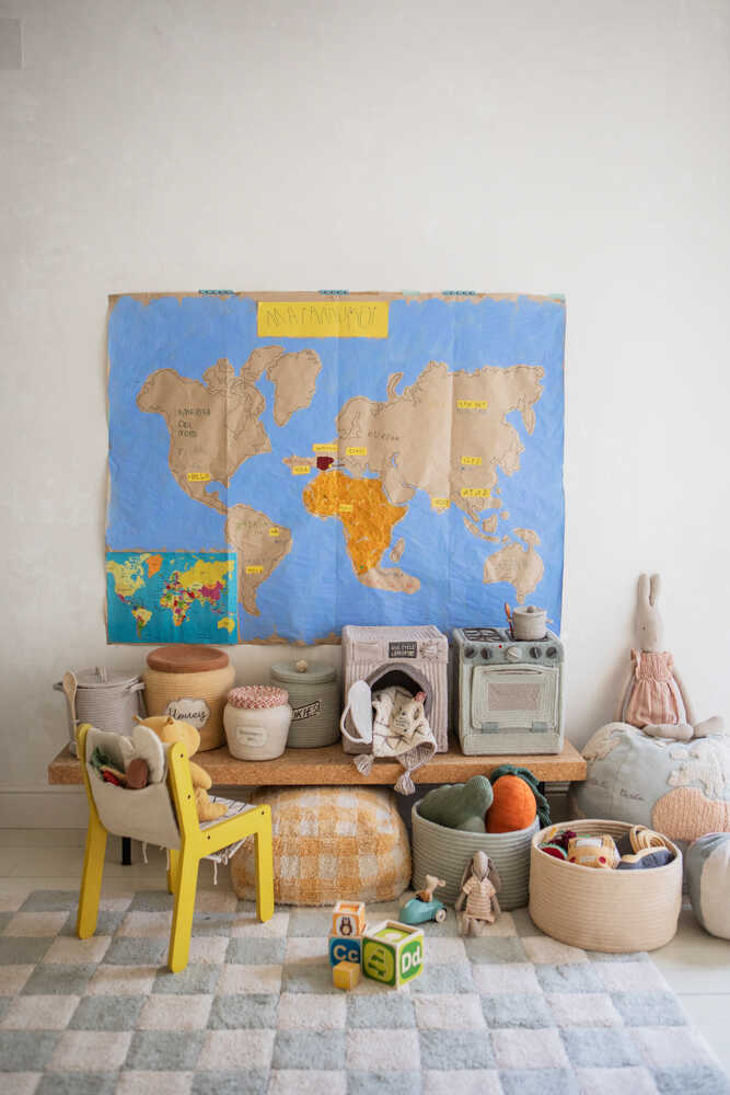 Washable Rug Tiles Blue Sage - Little Chefs