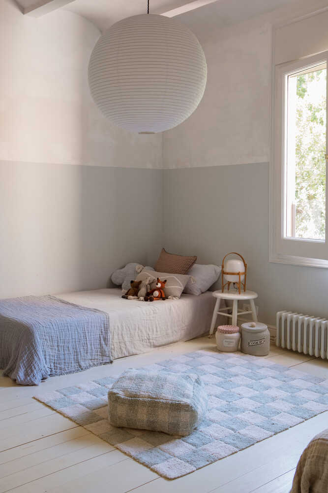 Washable Rug Tiles Blue Sage - Little Chefs