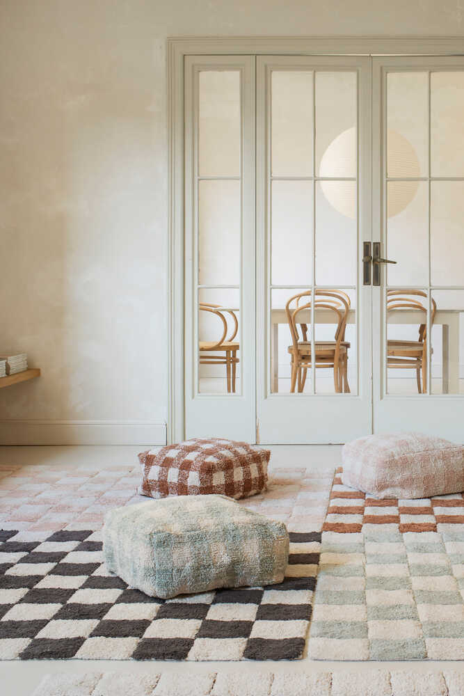 Washable Rug Kitchen Tiles Rose - Little Chefs