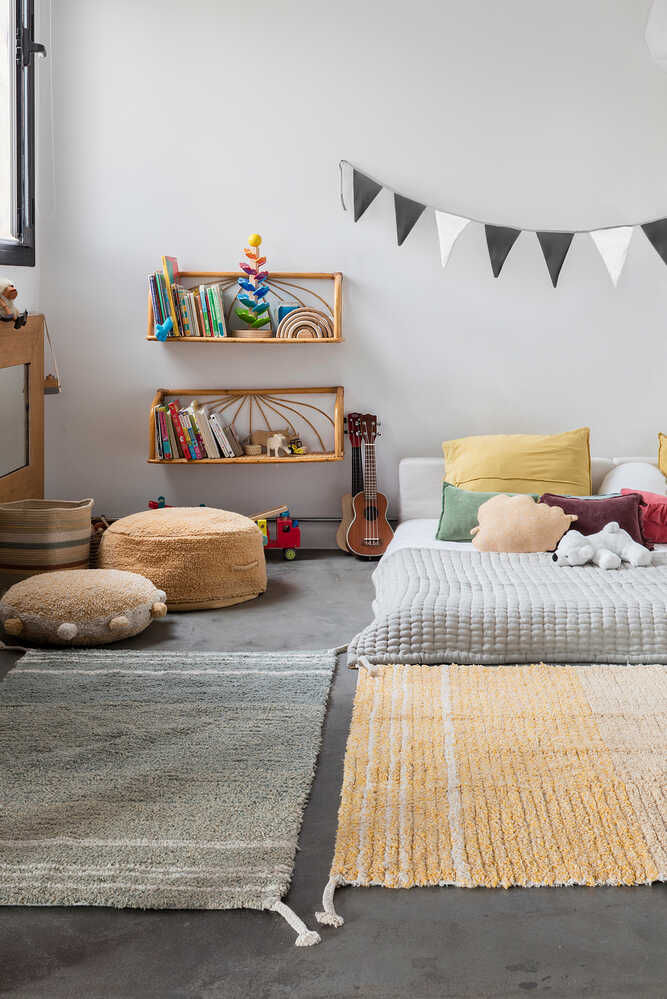 Reversible Washable Rug Twin Vintage Blue - Reversible