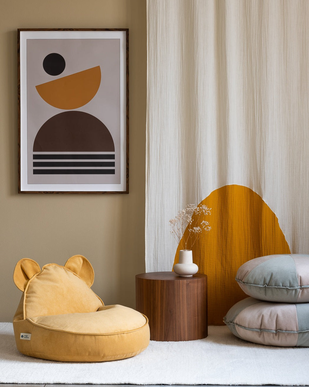 Cookie Beanbag Misty Green & Dusty Beige