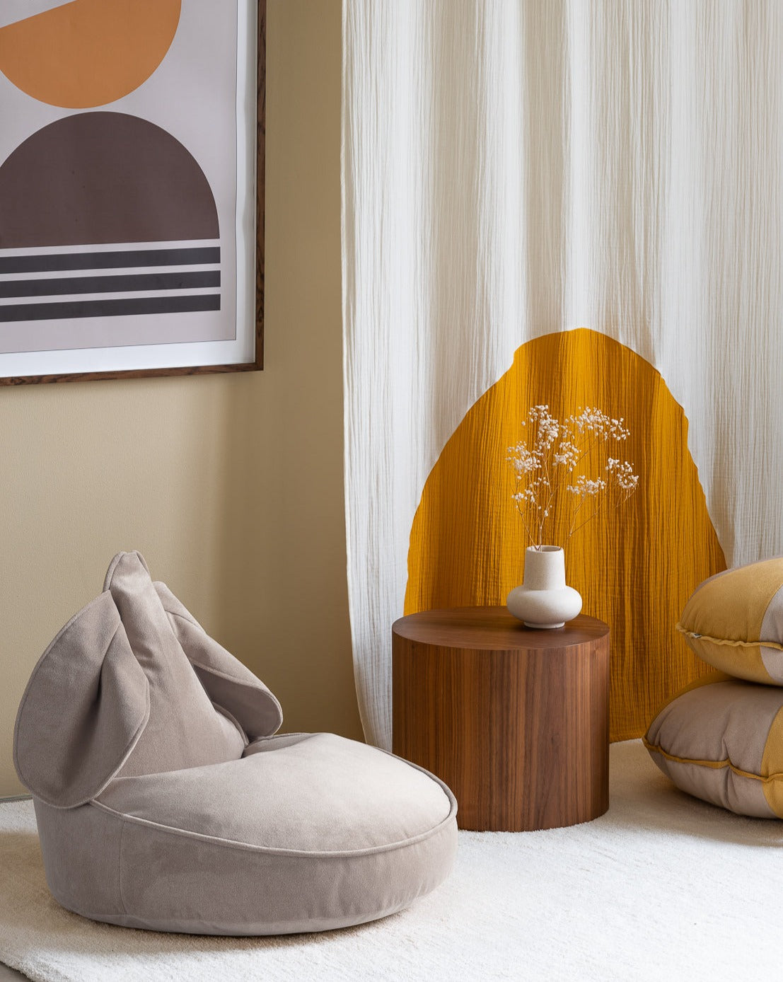 Dusty Beige Bunny Beanbag