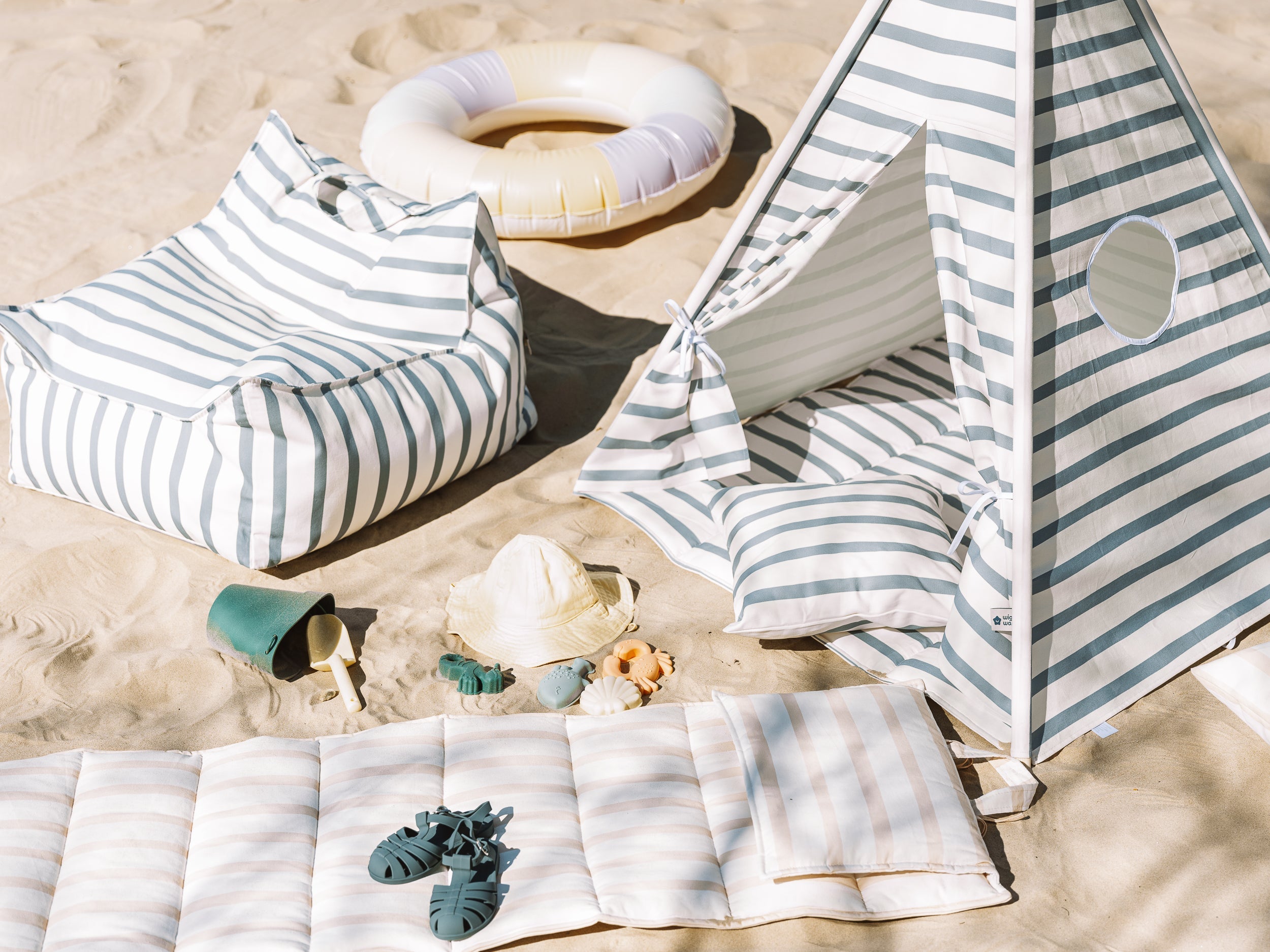 Blue Stripes Beanbag Chair