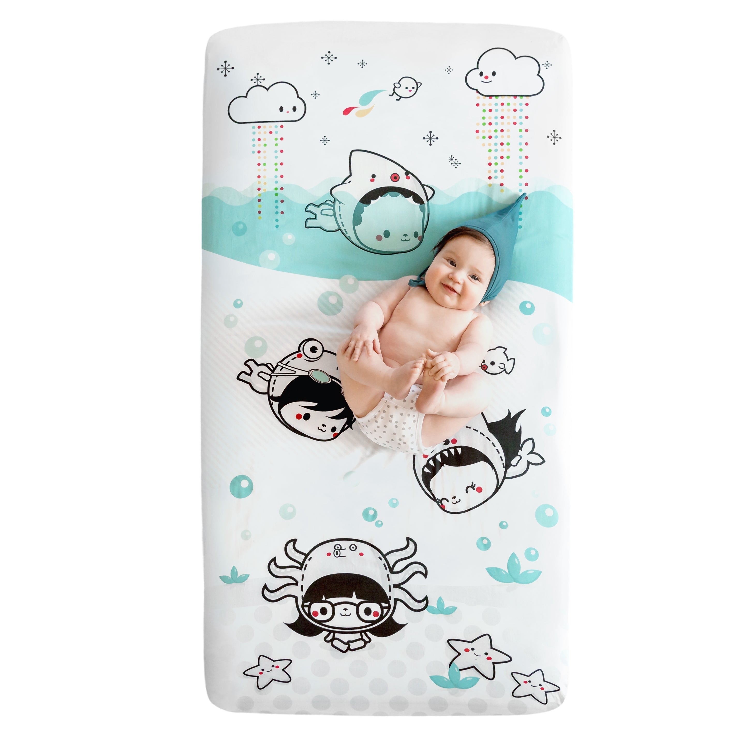 Dive In Organic Standard Size Crib Sheet