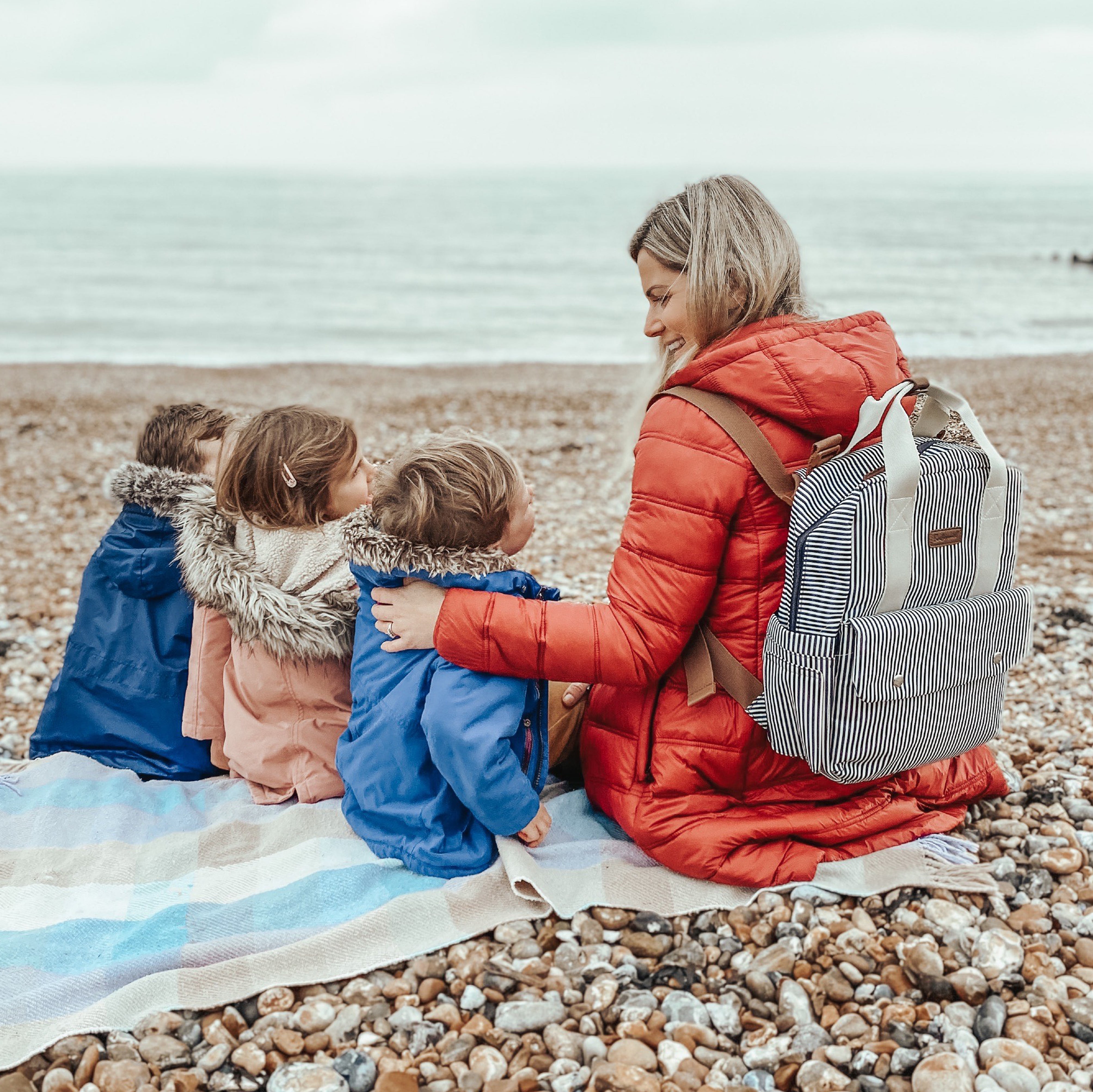Georgi Eco Convertible Backpack Navy Stripe