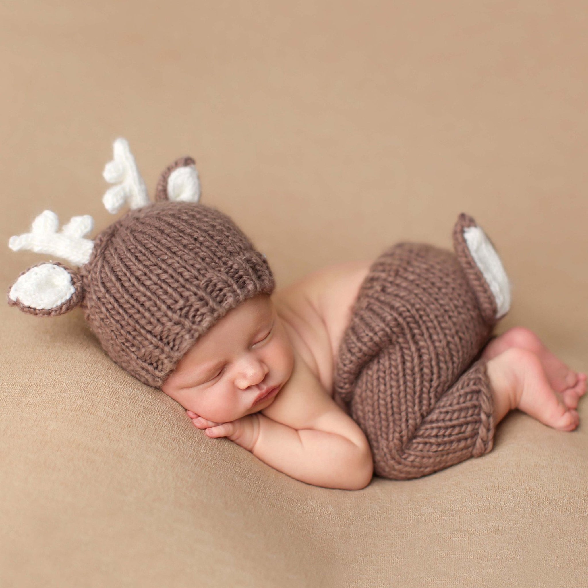 The Blueberry Hill Hartley Deer Newborn Knit Set