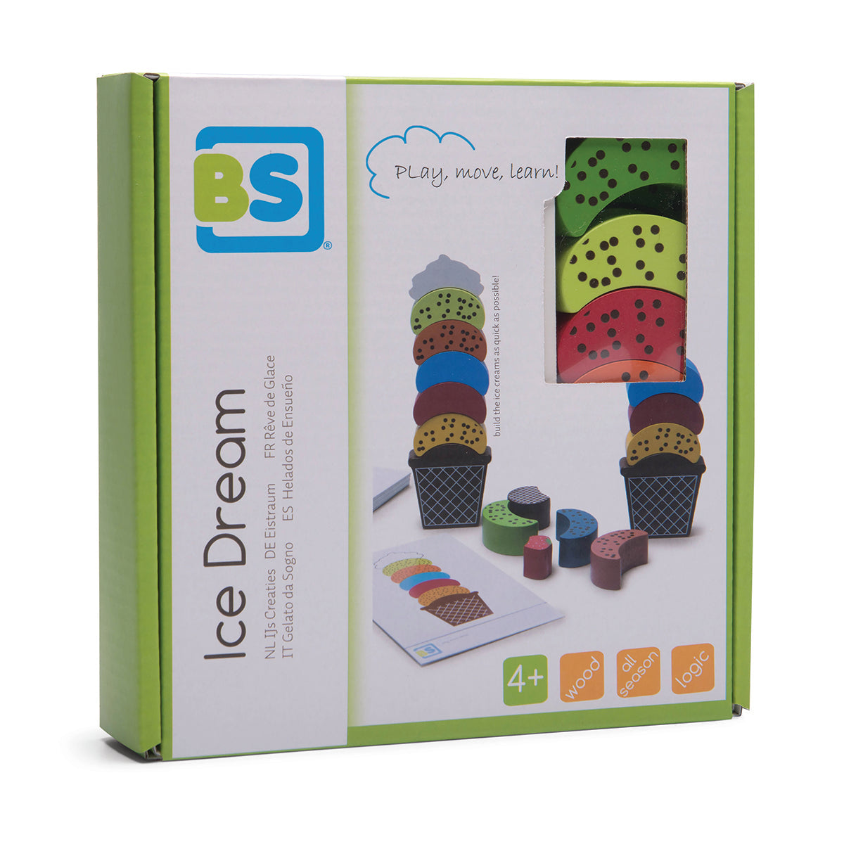 BuitenSpeel Toys Ice Dream Wooden Make-Your-Own Ice Cream Cone Game Games