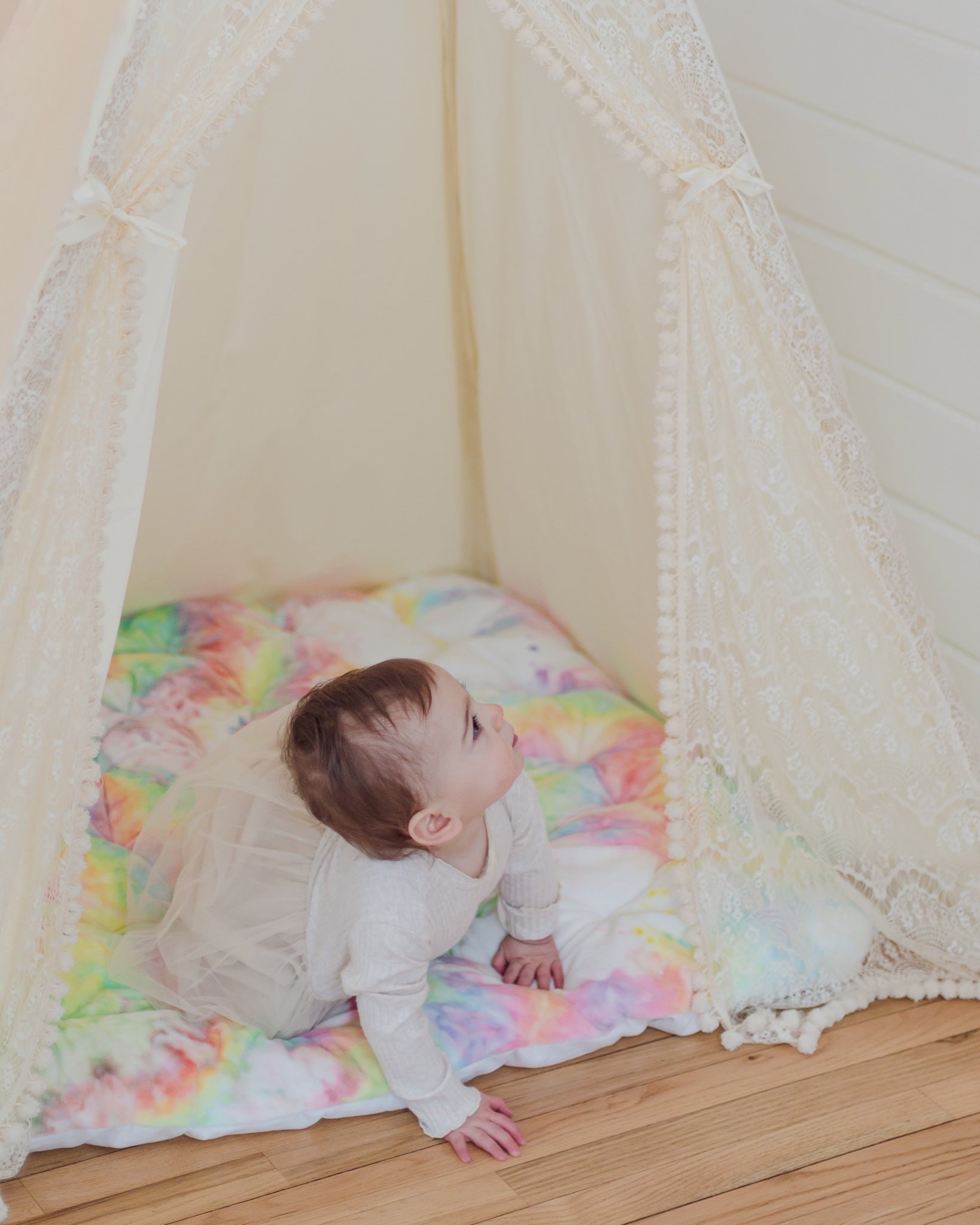 The Rainbow Tie-Dye Cuddle Play Mattress