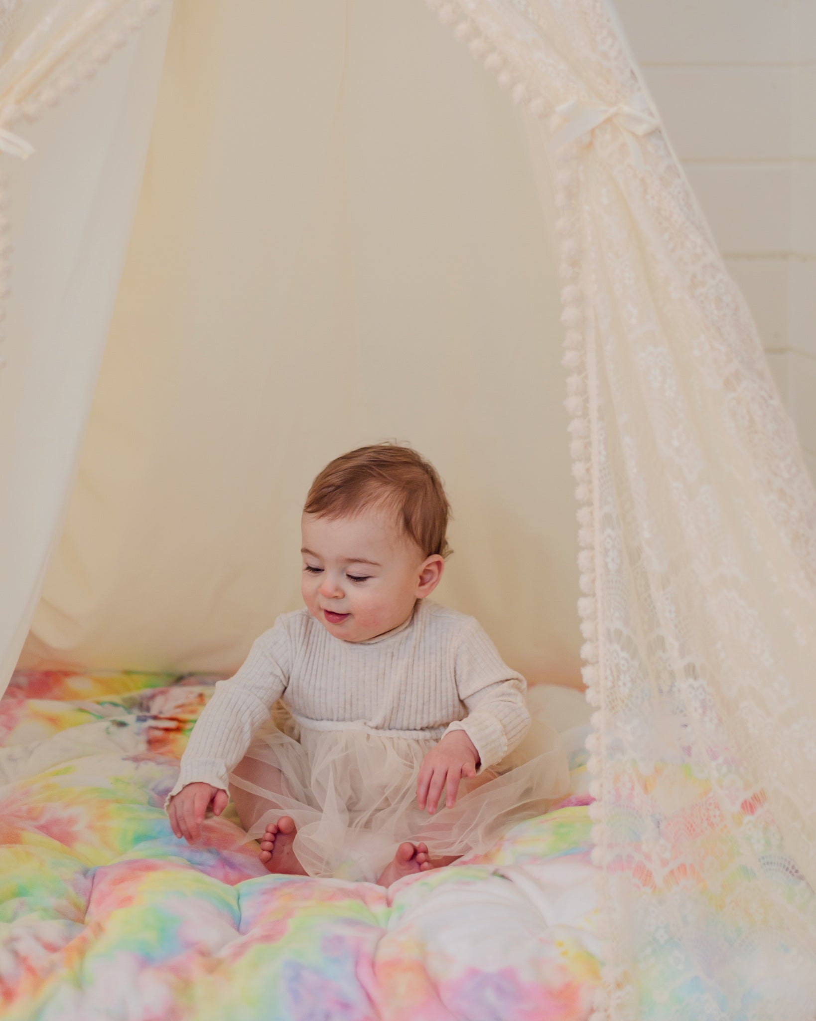 The Rainbow Tie-Dye Cuddle Play Mattress