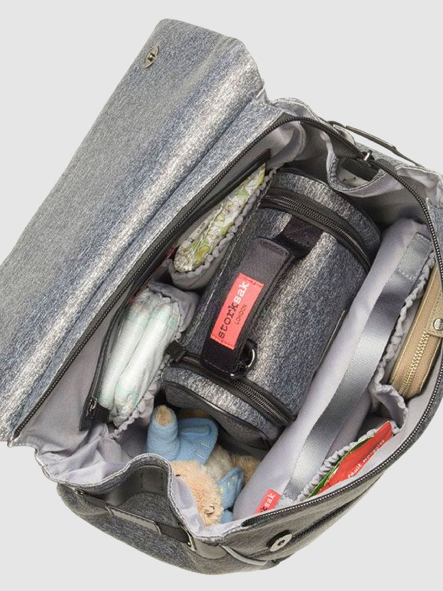 Storksak St James Scuba Grey Shoulder Diaper Bag Shoulder Bags