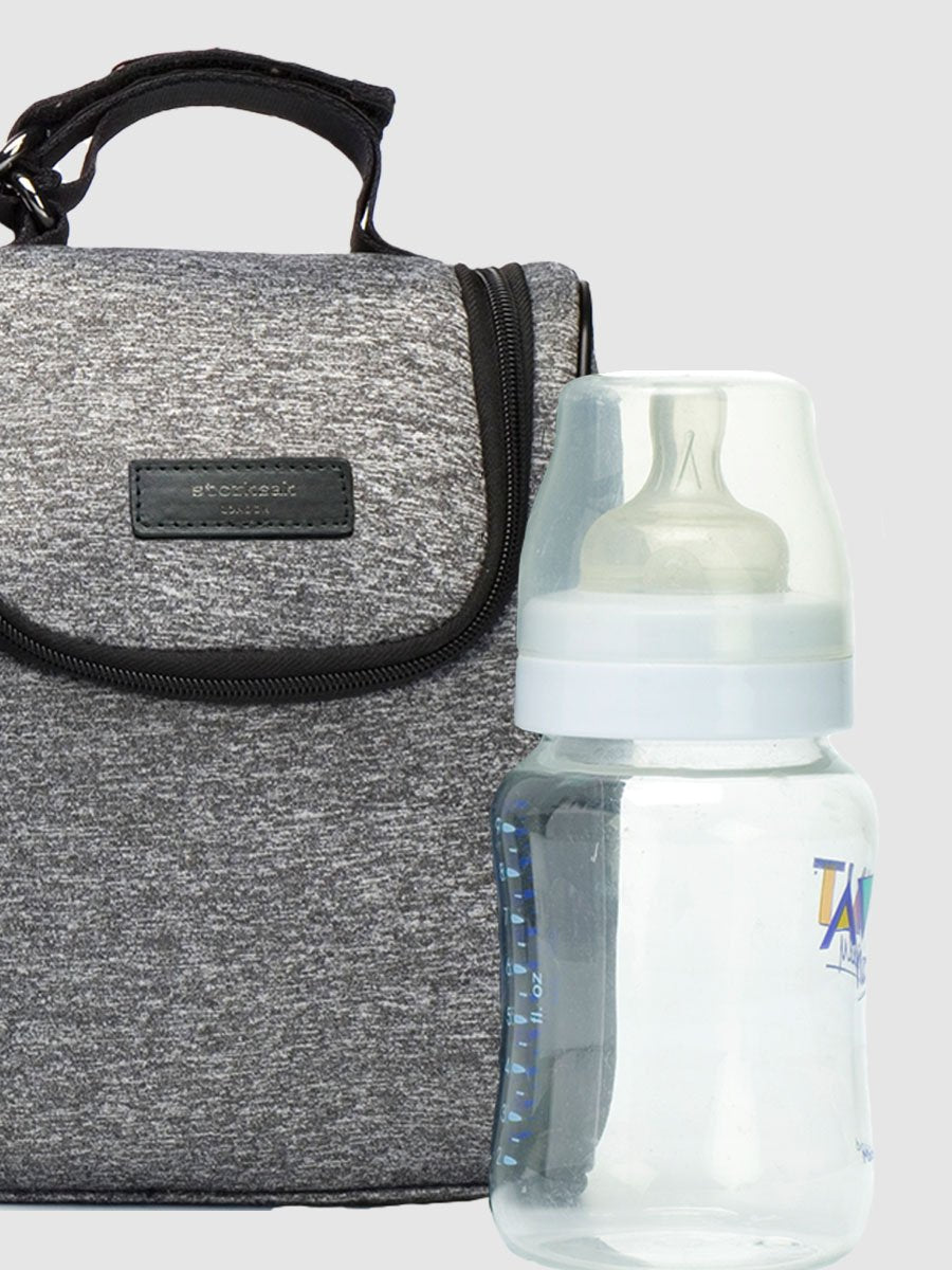 Storksak Stevie Luxe Scuba Grey Shoulder Bags