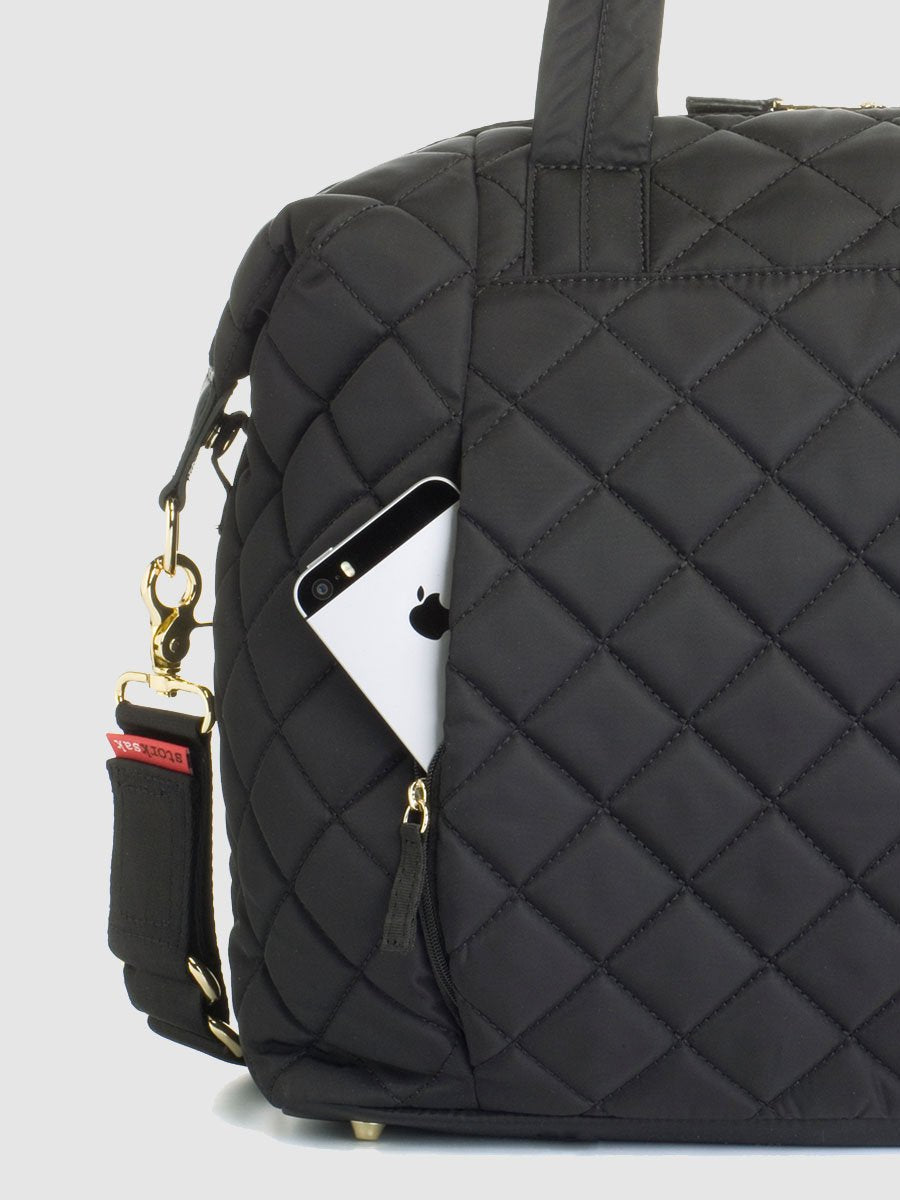 Storksak Stevie Quilted Black Shoulder Diaper Bag Shoulder Bags