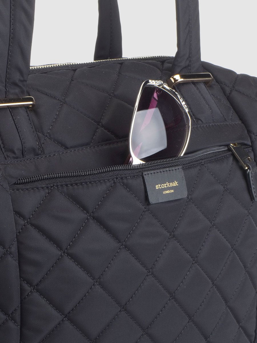 Storksak Stevie Quilted Black Shoulder Diaper Bag Shoulder Bags