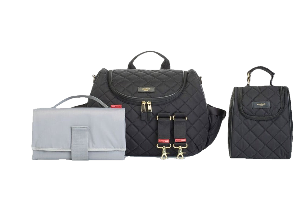 Storksak Poppy Quilt Black Shoulder Diaper Bag Shoulder Bags