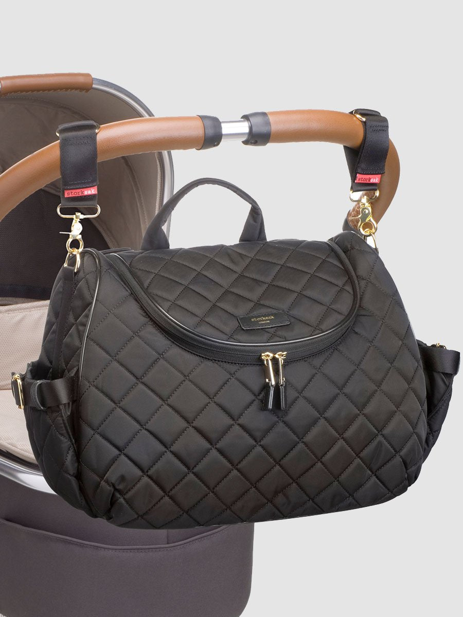 Storksak Poppy Quilt Black Shoulder Diaper Bag Shoulder Bags