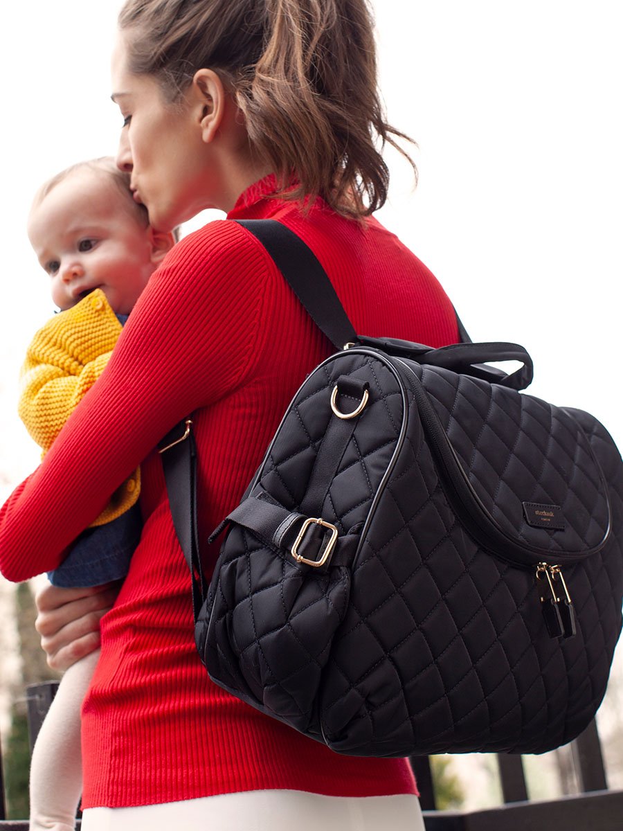 Storksak Poppy Quilt Black Shoulder Diaper Bag Shoulder Bags