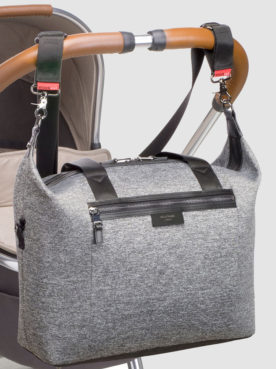 Storksak Stevie Luxe Scuba Grey Shoulder Bags