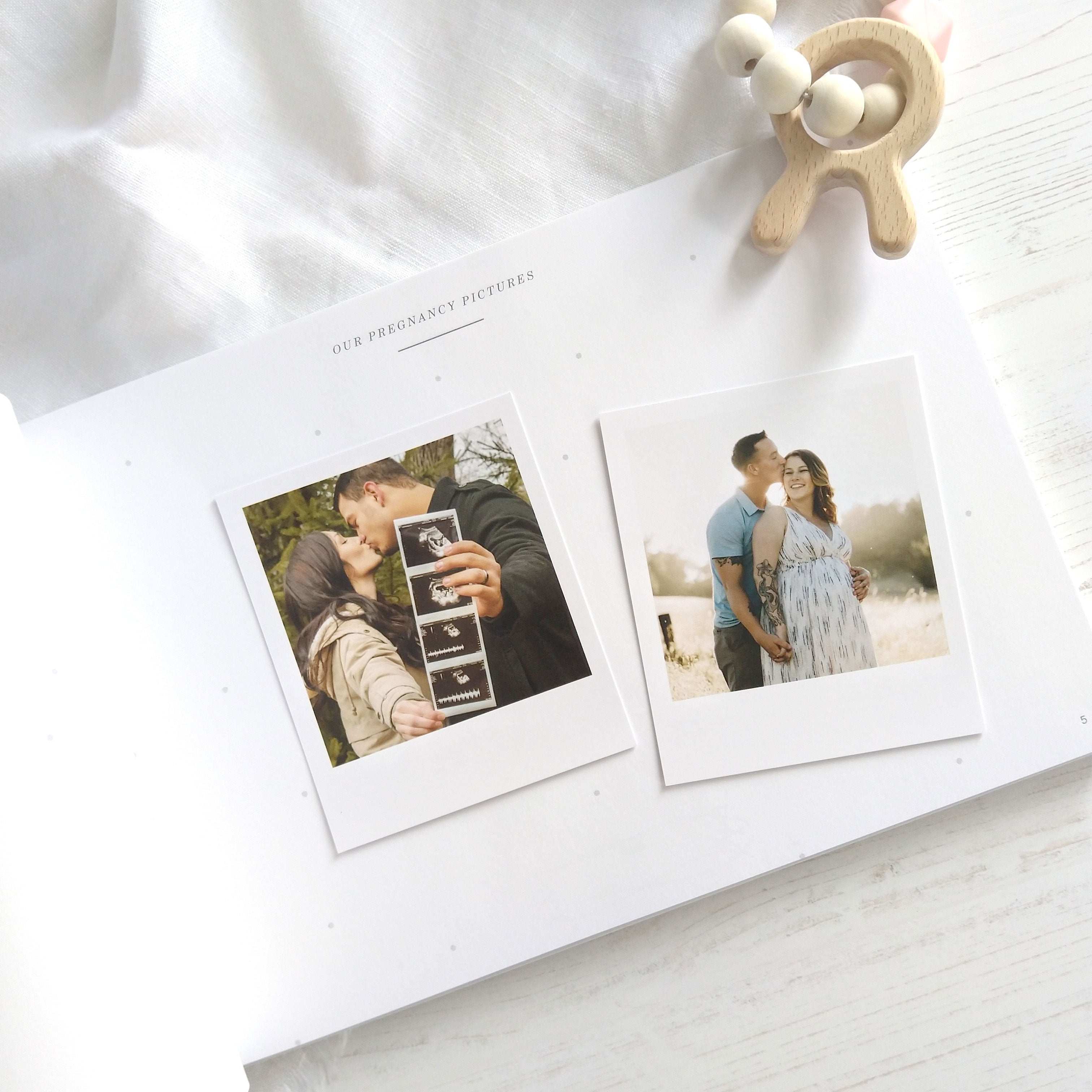 Baby memory book - White and Gold Foil with Gilded Edges