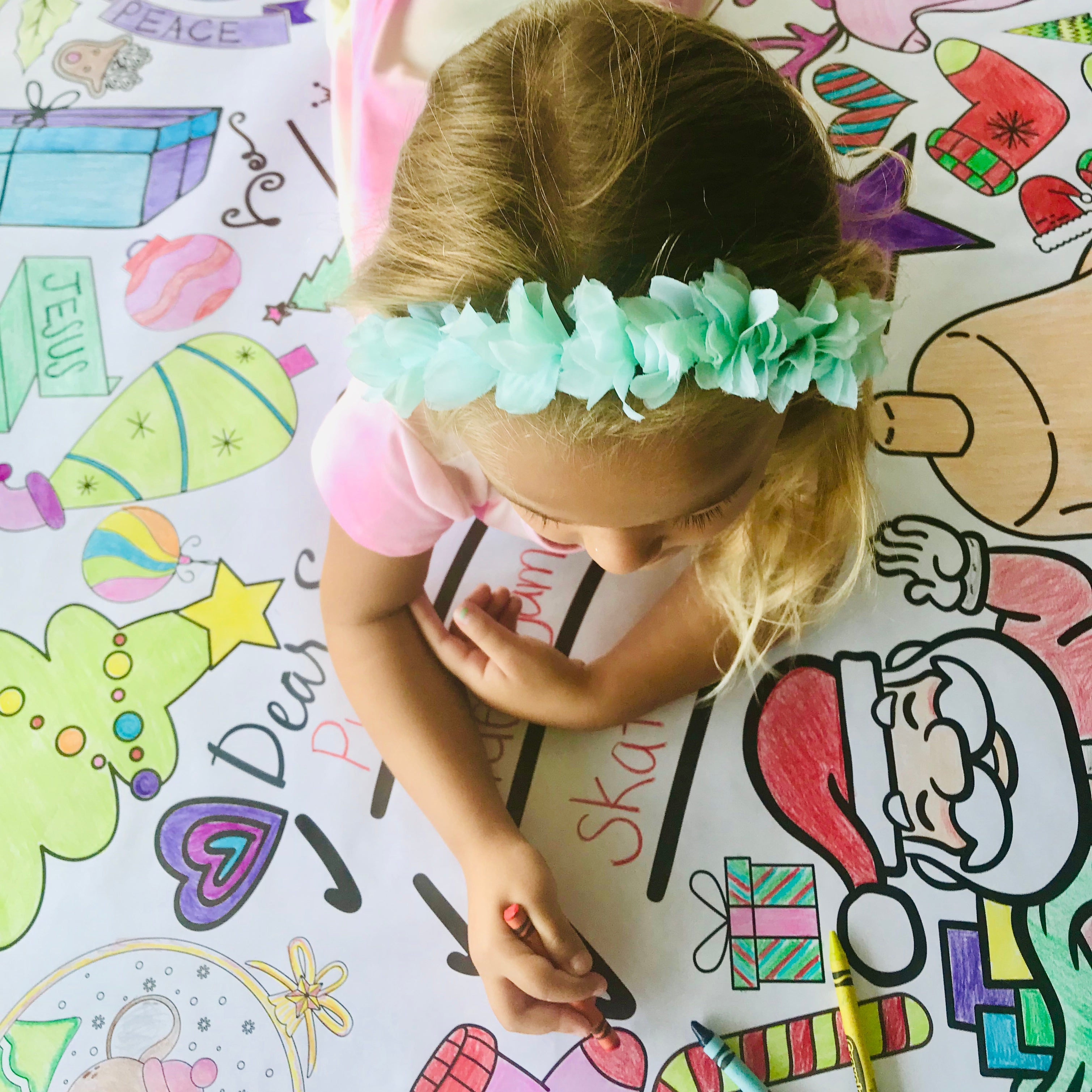 Creative Crayons Workshop Christmas Coloring Table Cover by Creative Crayons Workshop
