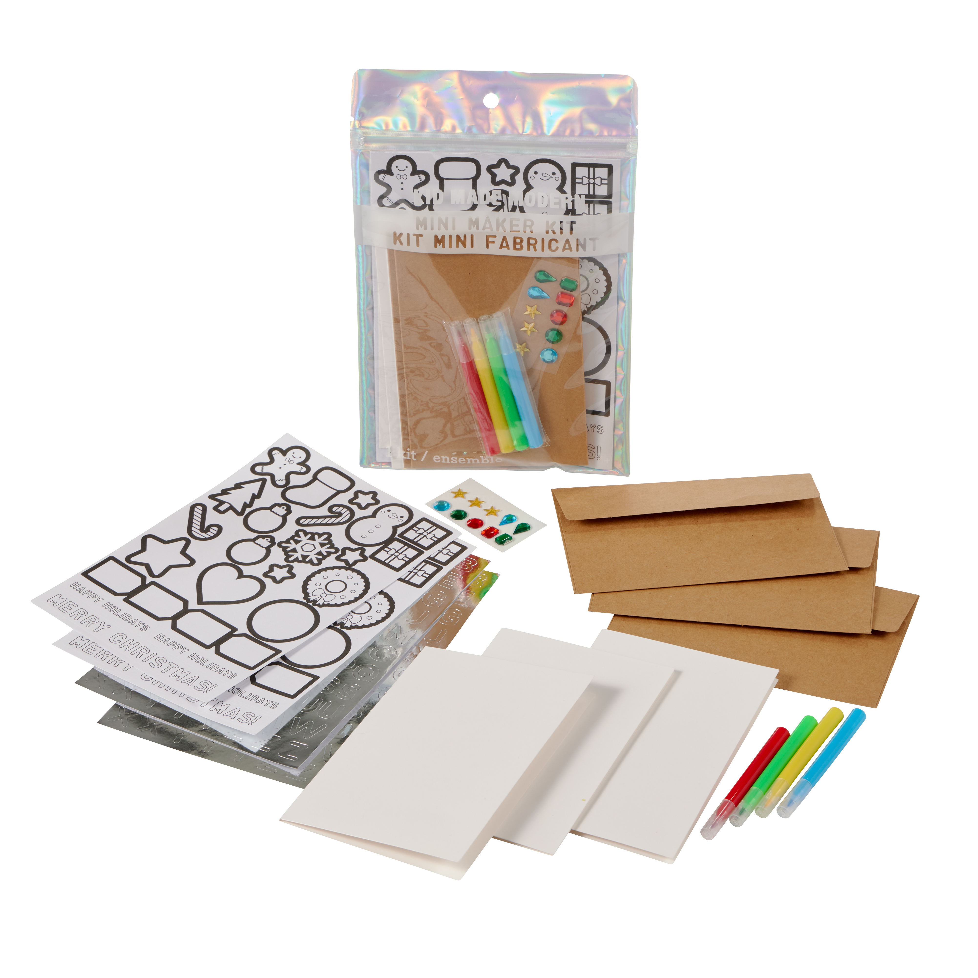 Kid Made Modern Mini Maker Kit - Christmas Card Making Craft
