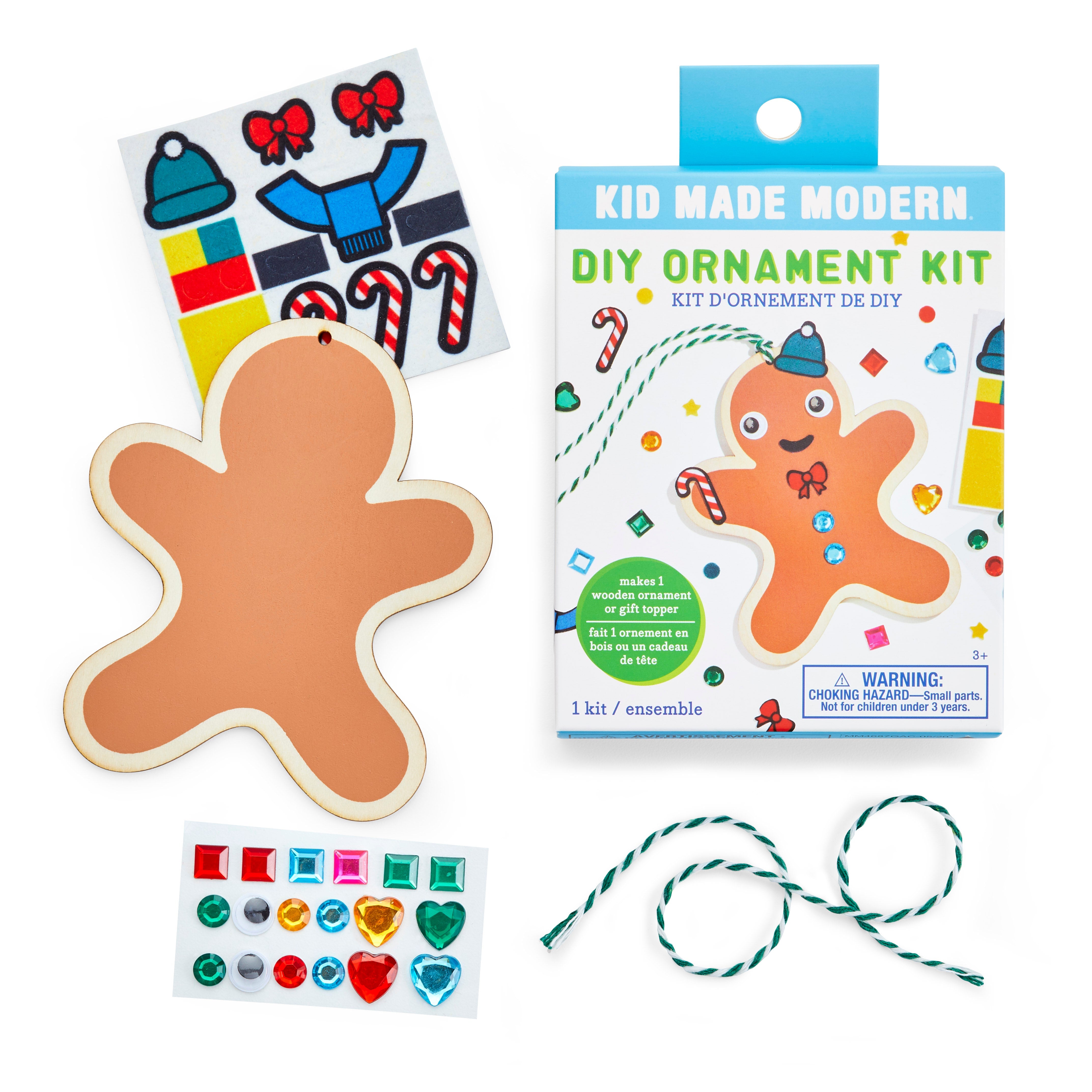 Kid Made Modern DIY Ornament Kits - Gingerbread Man Craft
