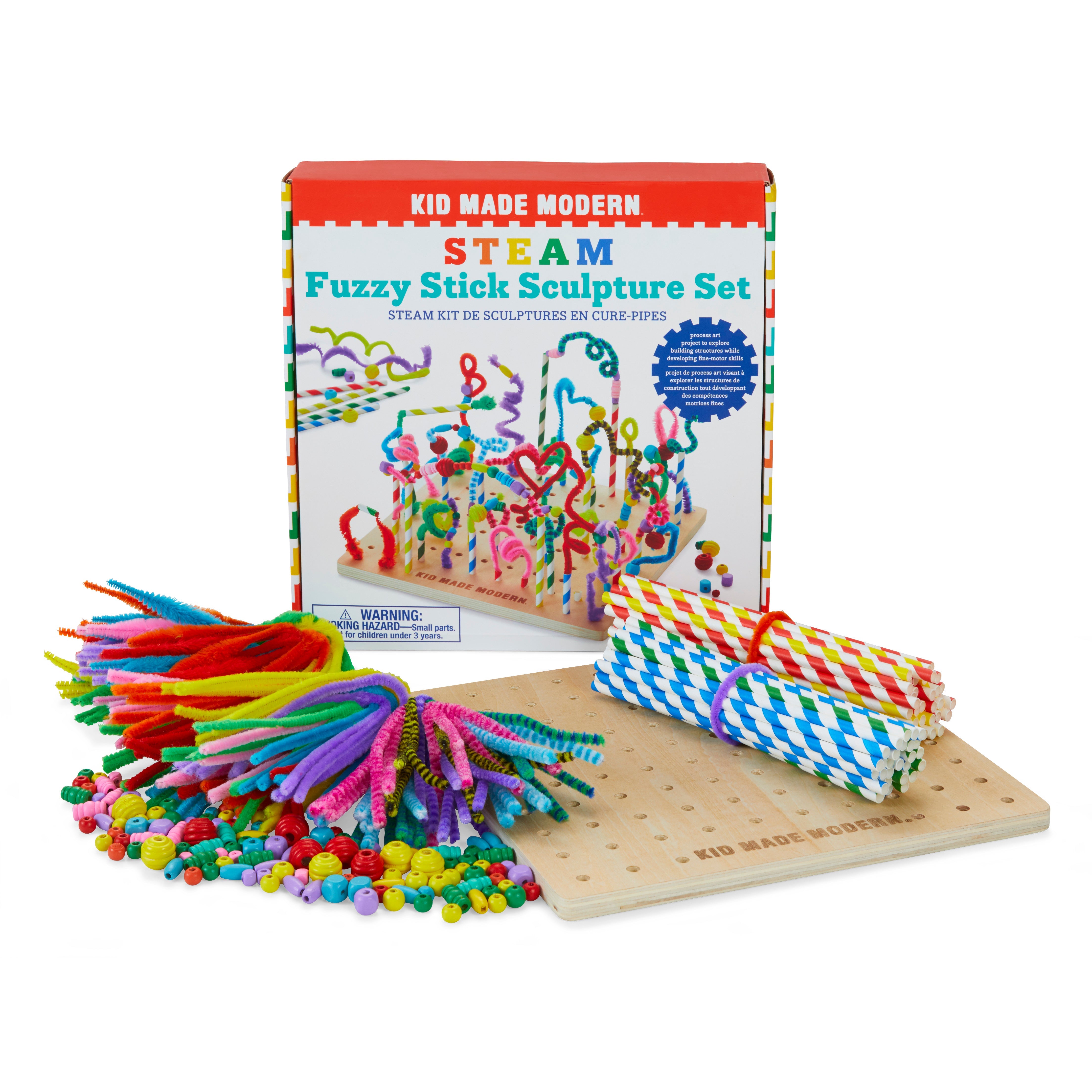 Kid Made Modern STEAM - Fuzzy Stick Sculpture Set Art Kits