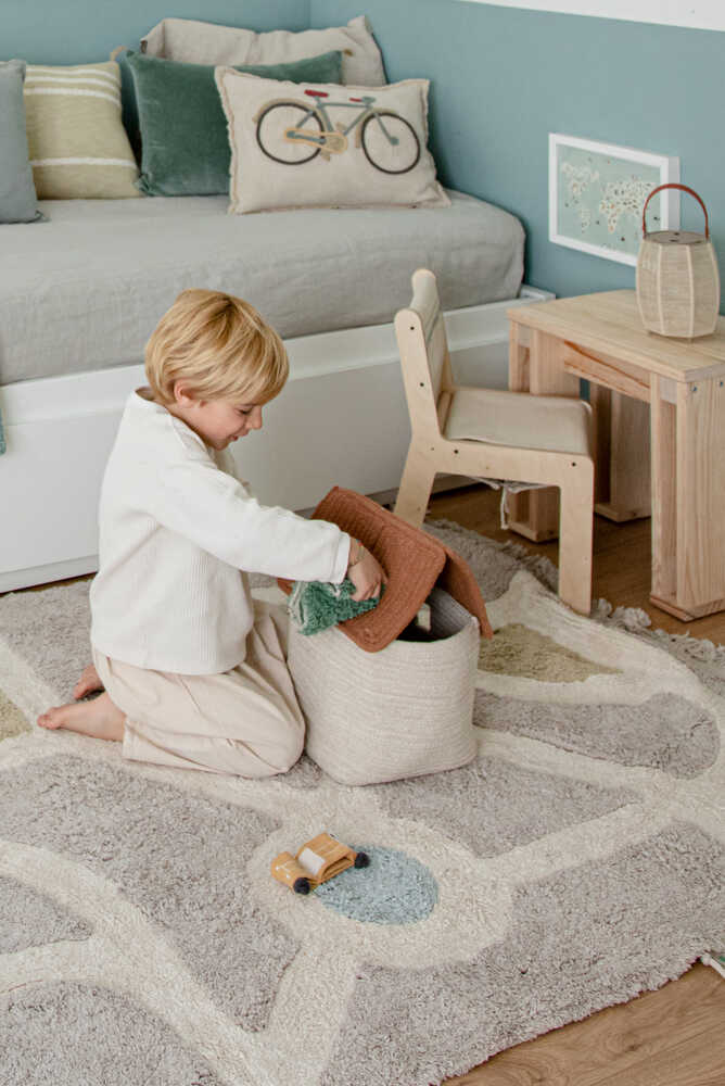 Kid's Chair Vintage Blue Canvas