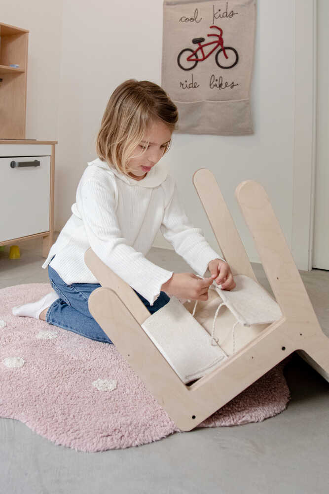 Kid's Chair Vintage Blue Canvas