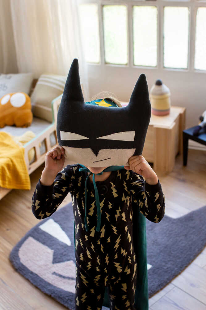 Knitted Cushion Batboy