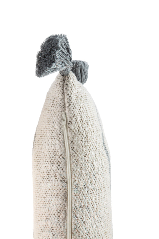 Knitted Cushion Little Oasis Natural - Grey - Bereber Classics